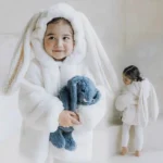 Baby Girl Rabbit Hooded Fleece Jacket – Warm Spring/Winter Coat 1-7Y