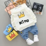 Baby Boys Autumn/Spring Cotton Denim Tracksuit Set – Newborn & Toddler