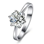 S925 Sterling Silver Wedding & Engagement Ring with Austrian Crystal