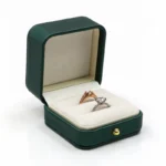 Vintage PU Leather Double-Slot Ring Jewelry Box – Wedding & Engagement Gift