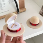 Romantic Hat-Shaped Wedding Ring Box – Creative Jewelry Display Case