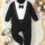 Autumn Infant Baby Boy Gentleman Footed Romper – Prince Costume 0-12M