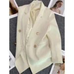 Women Suit Blazer Elegant Coat 2025 Spring Autumn Fashion Korean Blazer Luxury Double Breasted Jacket Solid Ladies Tops Clothes