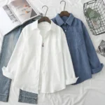 Fresh Corduroy Women Shirts 2025 New Ladies Loose Casual Long Sleeve Shirt Solid Color Blouses Tops Office Fine Female Clothes