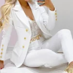 Women's Autumn Clothes Two Piece Set Female Coats and Pants Fashion Versatile Casual Long Sleeve Jacket and Trousers Suit 2023